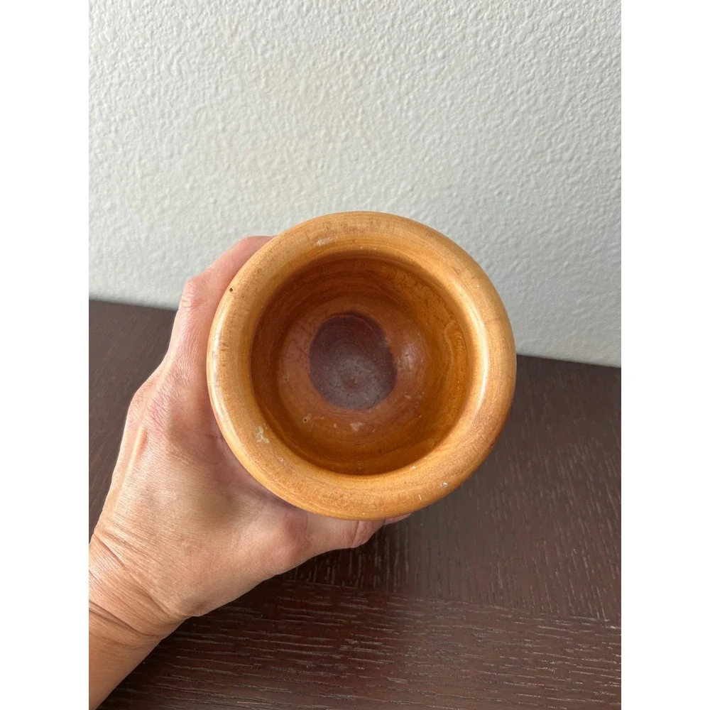 Vintage Hand Crafted Rustic Folk Artsy Wooden Mortar & Pestle From Grand Turk